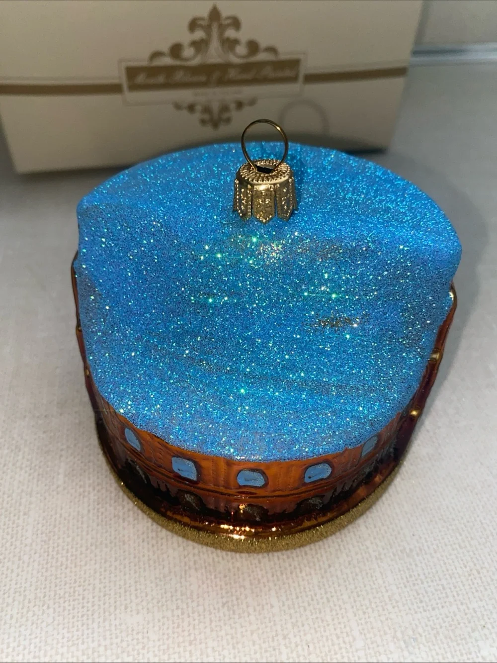 Rome Colosseum Glass Mouth Blown Hand Painted Christmas Ornament Made In Poland